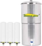 Home pro Stainless Steel Water Filter | Non Electric | Long Ceramic Candle 3 | 24 Litres Gravity Based Water Purifier