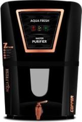 Aqua Fresh OMEGA black LED COPPER+RO+UV+TDS 12 Litres electric borewell water purifier 12 Litres RO + UV + Copper Water Purifier