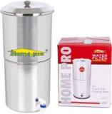 Home Pro Stainless Steel Non Electric Water Filter With 3 Candle 24 Litres Gravity Based + EAT Water Purifier