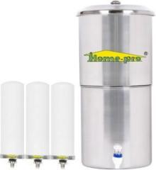 Home pro Stainless Steel Water Filter | Non Electric | Long Ceramic Candle 3 | 27 Litres Gravity Based Water Purifier