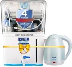 Kent 116142 8 Litres RO + UV + UF + TDS Control + UV in Tank + Copper Water Purifier Suitable for all Borewell, Tanker, Municipality Water