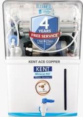 Kent Ace Copper 8 Litres RO + UV + UF + TDS Control + UV in Tank + Copper Water Purifier Suitable for all Borewell, Tanker, Municipality Water